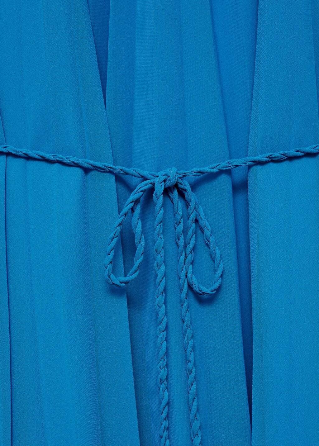 Blue Pleated Romantic Midi Dress, , large image number 4