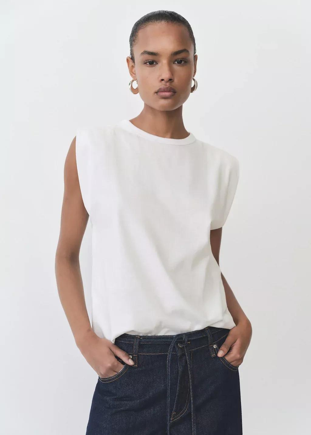 White Short-Sleeved Cotton T-Shirt, , large image number 1
