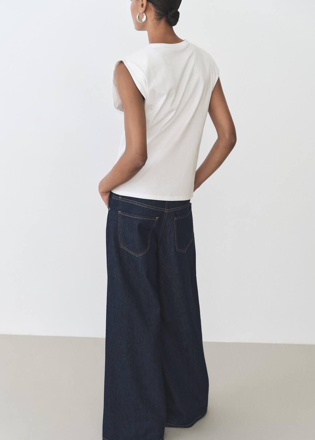 White Short-Sleeved Cotton T-Shirt, , large image number 7