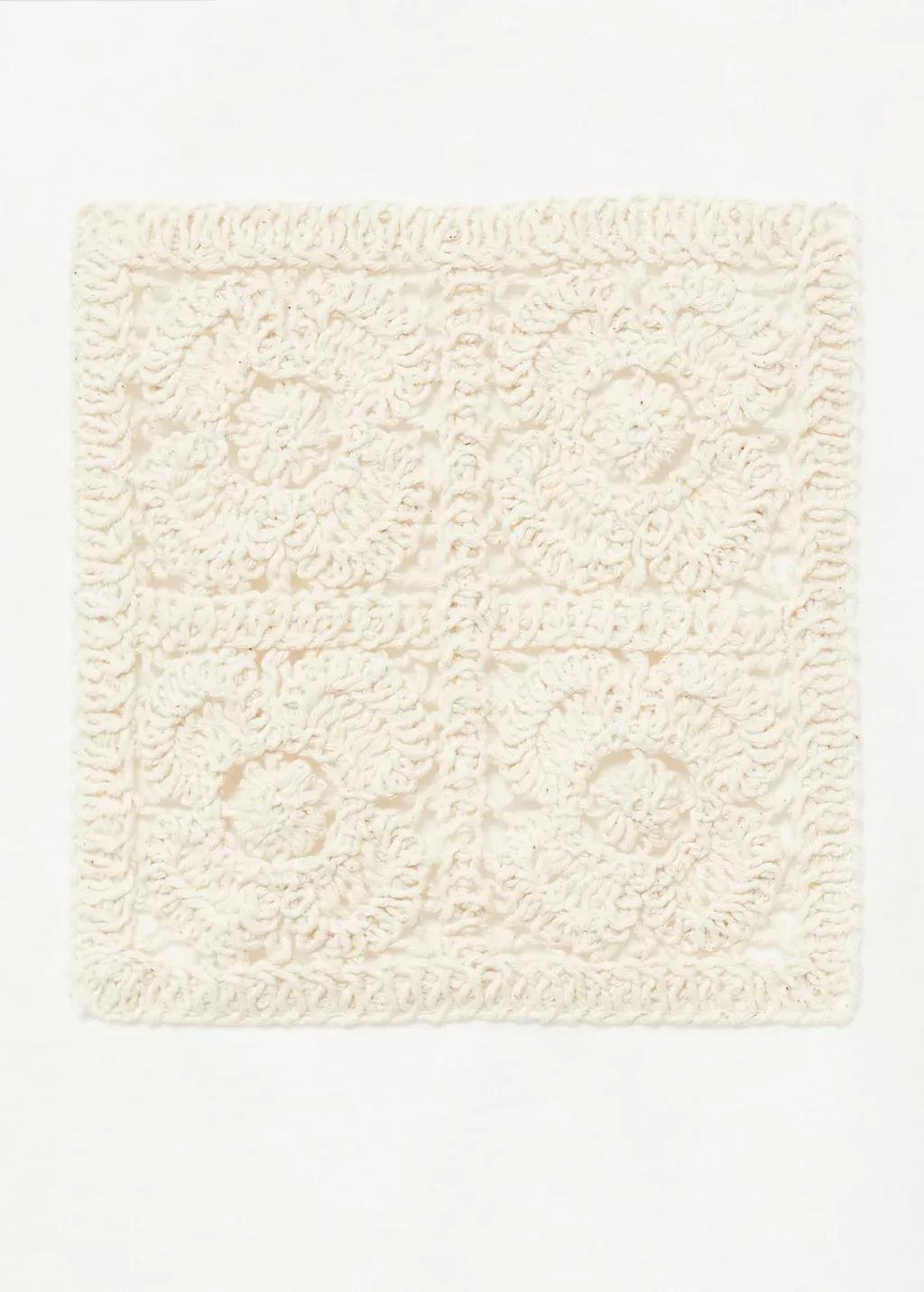 White Crochet Embroidered T-Shirt, , large image number 2