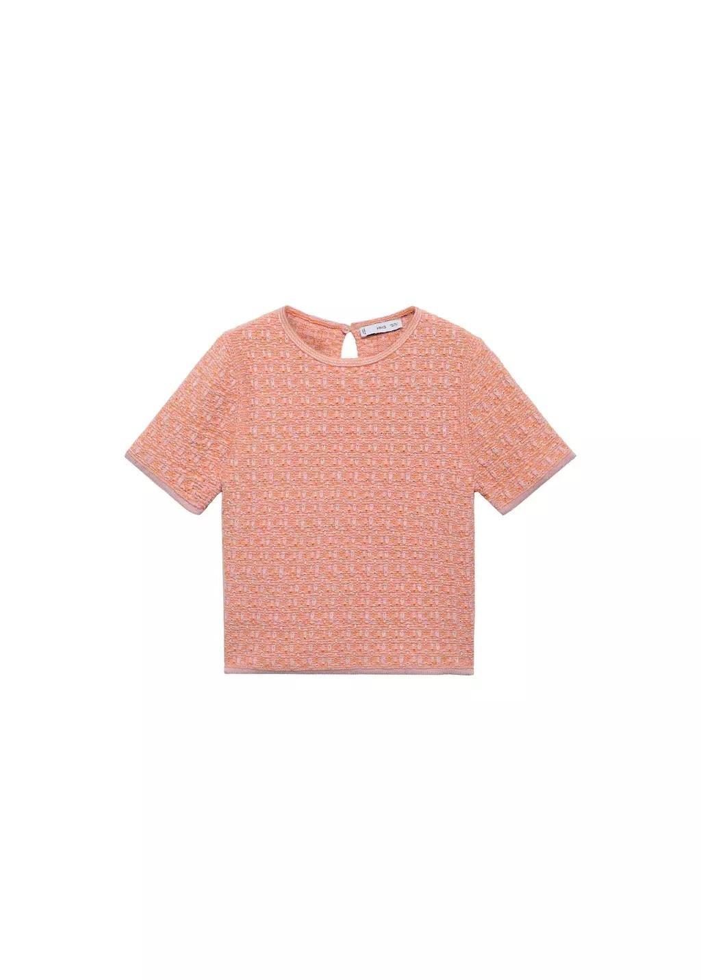 Pink Lt Pastel Short-Sleeved Tweed Jersey, , large image number 3