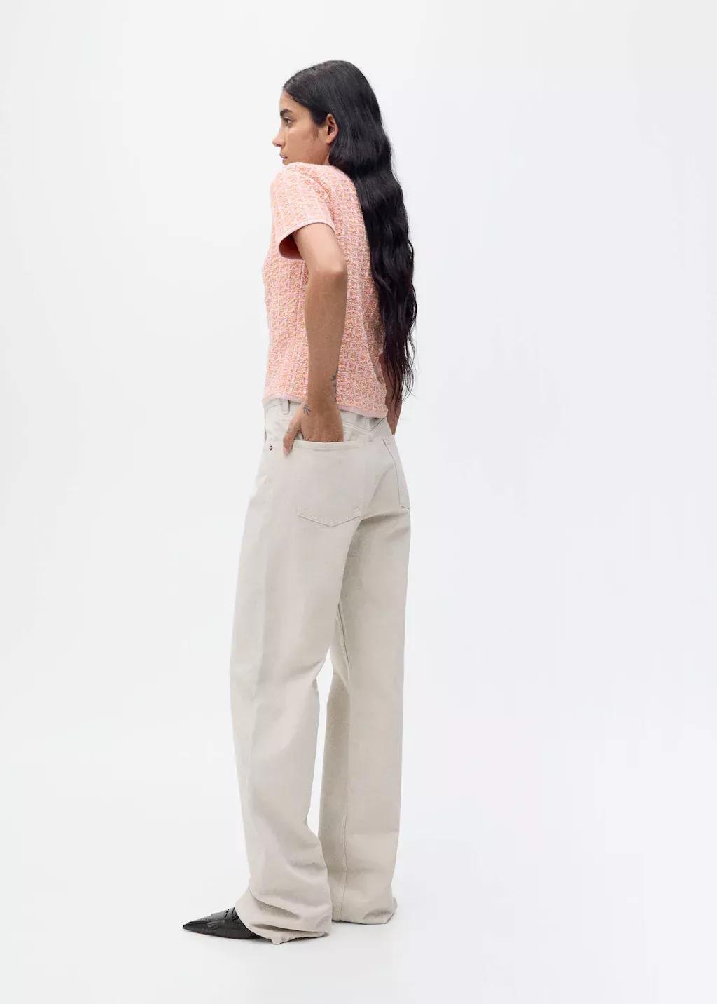 Pink Lt Pastel Short-Sleeved Tweed Jersey, , large image number 5