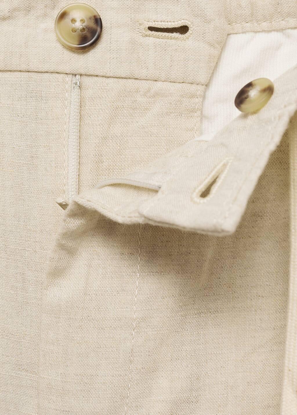 Beige Plain Casual Trousers, , large image number 4