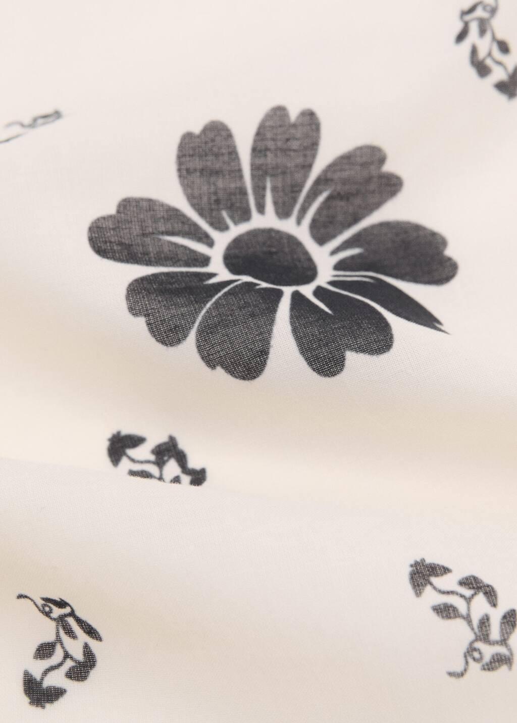 Navy Floral-Print Cotton Scarf, Navy, large image number 1