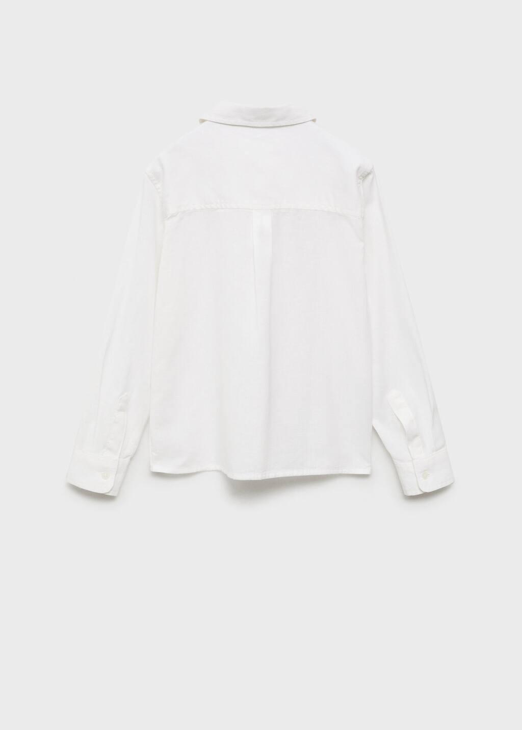 White Cotton And Linen Shirt, Kids Boy, , large image number 2