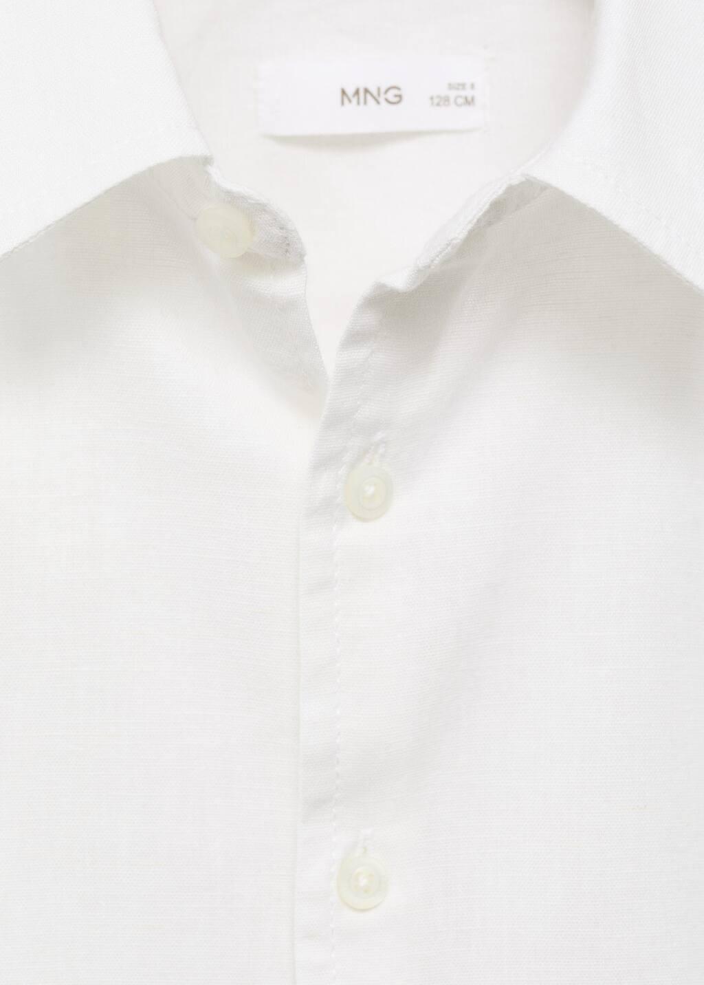 White Cotton And Linen Shirt, Kids Boy, , large image number 4