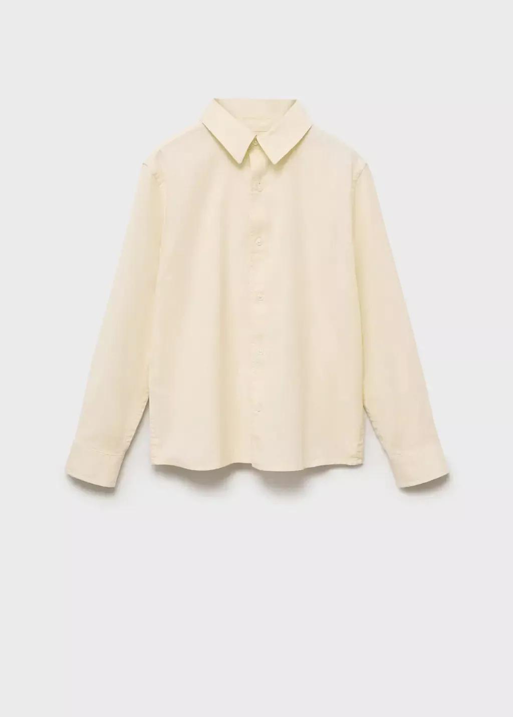 Yellow Cotton And Linen Shirt, Kids Boy, , large image number 0