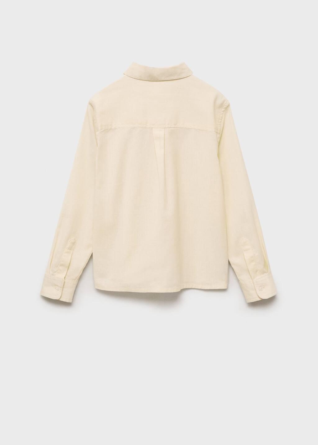 Yellow Cotton And Linen Shirt, Kids Boy, , large image number 2