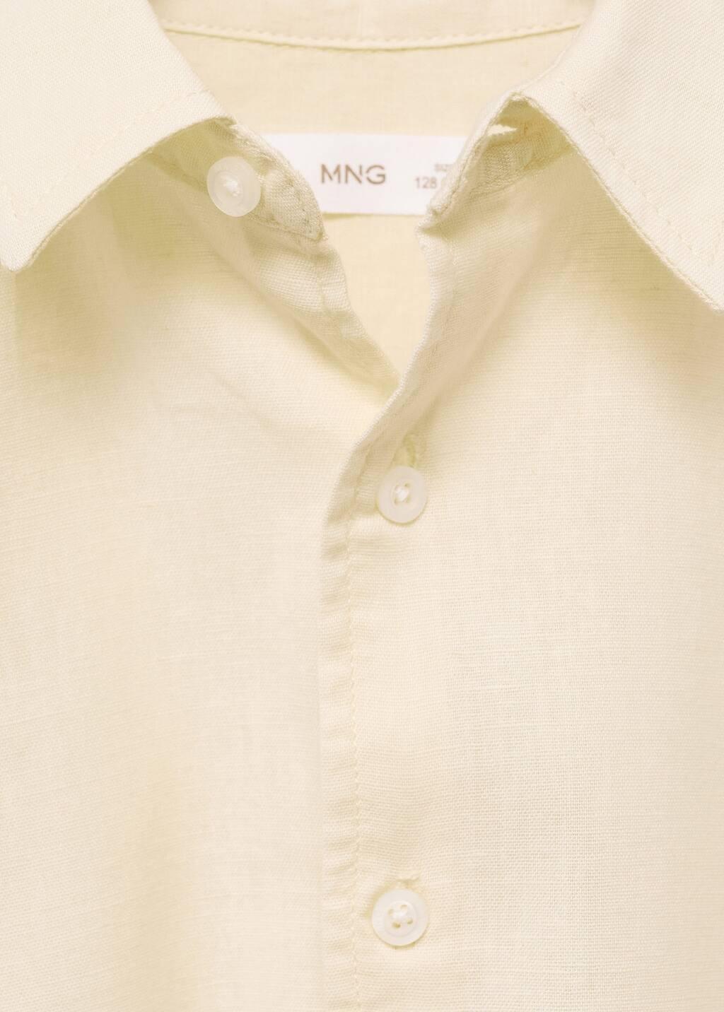 Yellow Cotton And Linen Shirt, Kids Boy, , large image number 4