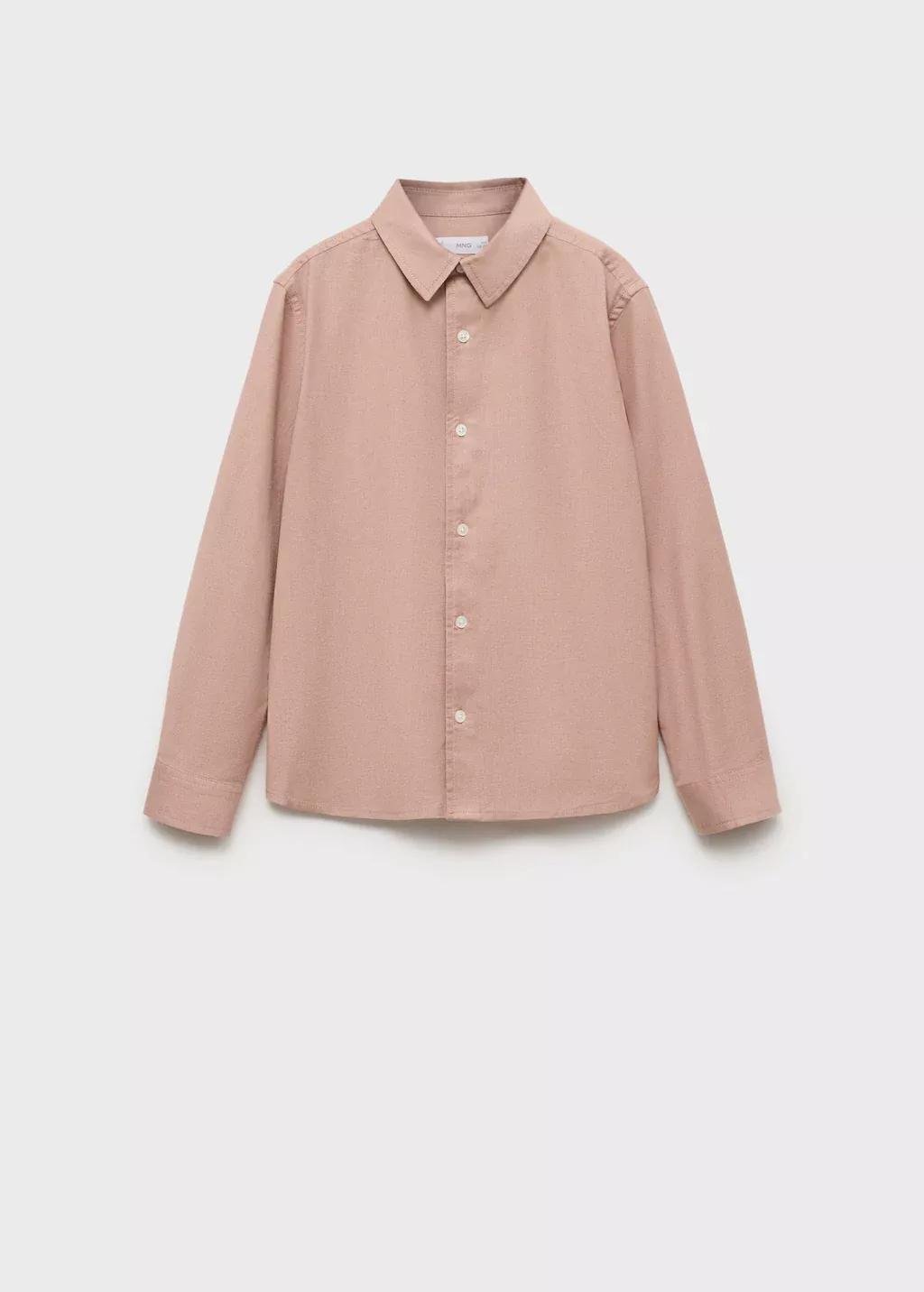 Pink Lt Pastel Cotton And Linen Shirt, Kids Boy, , medium