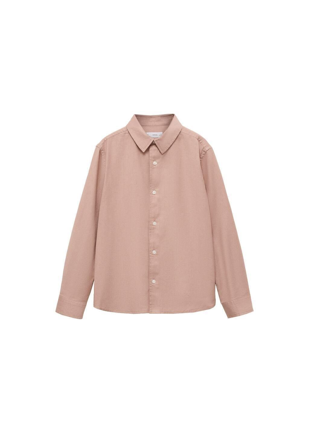Pink Lt Pastel Cotton And Linen Shirt, Kids Boy, , large image number 4