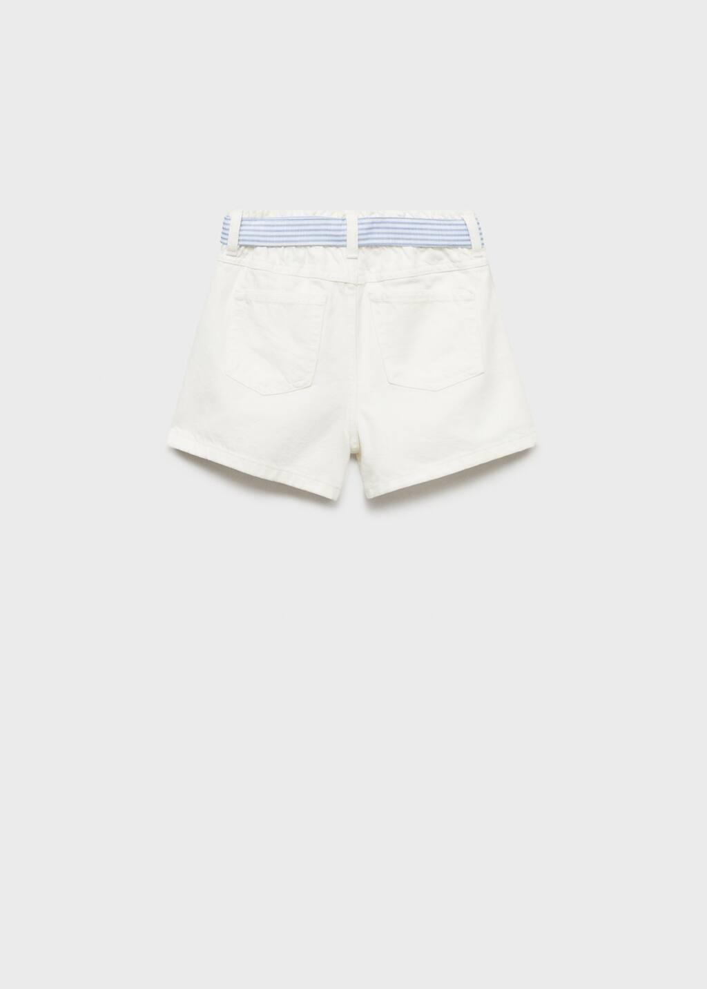 White Denim Shorts With Bow, Kids Girl, , large image number 2