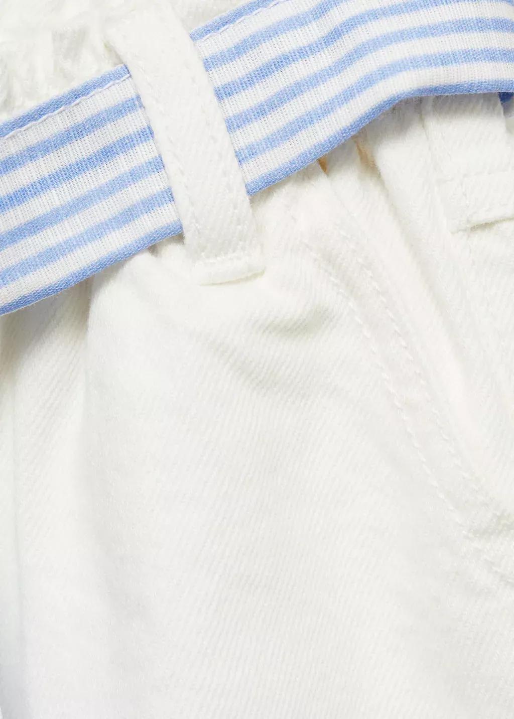 White Denim Shorts With Bow, Kids Girl, , large image number 3