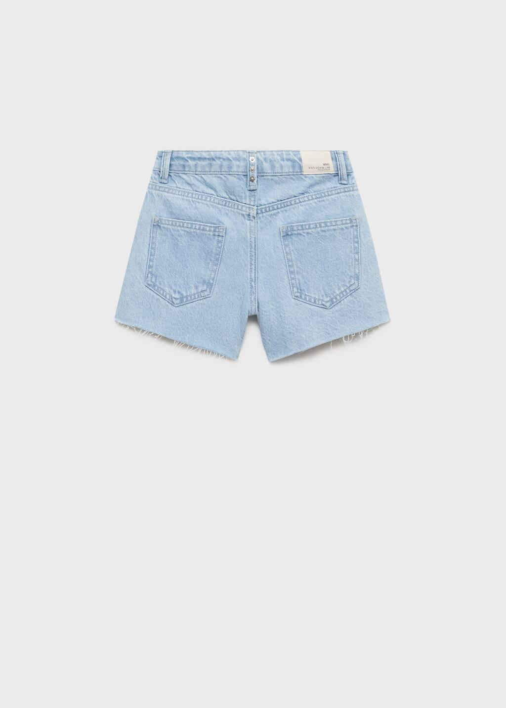 Blue Denim Shorts With Studs, Kids Girl, , large image number 2