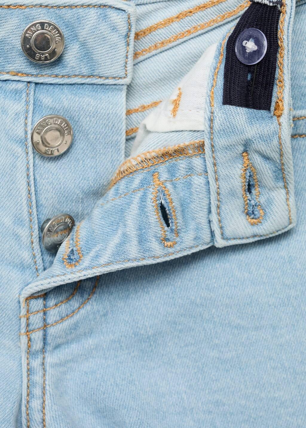 Blue Frayed Denim Shorts, Kids Girl, , large image number 4