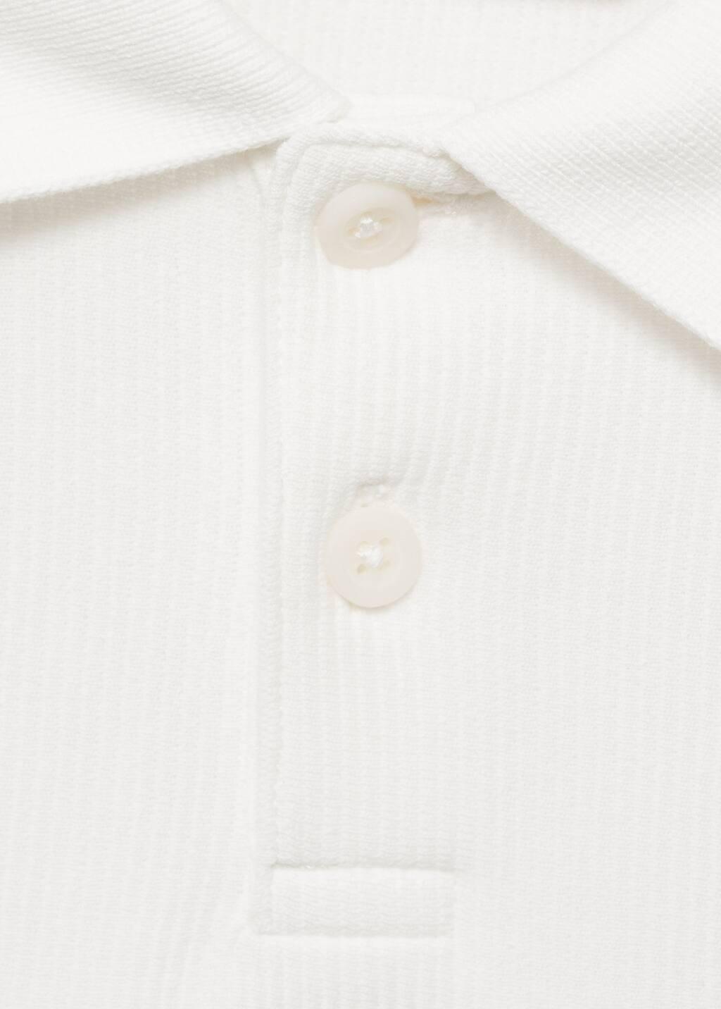 White Ribbed Cotton Polo Shirt, Kids Boy, , large image number 4