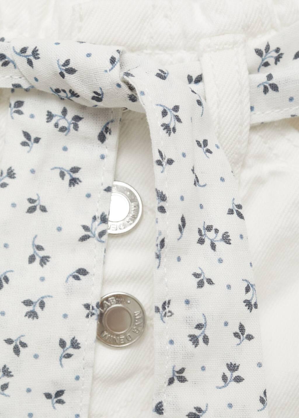White Denim Shorts With Belt, Baby Girl, , large image number 4
