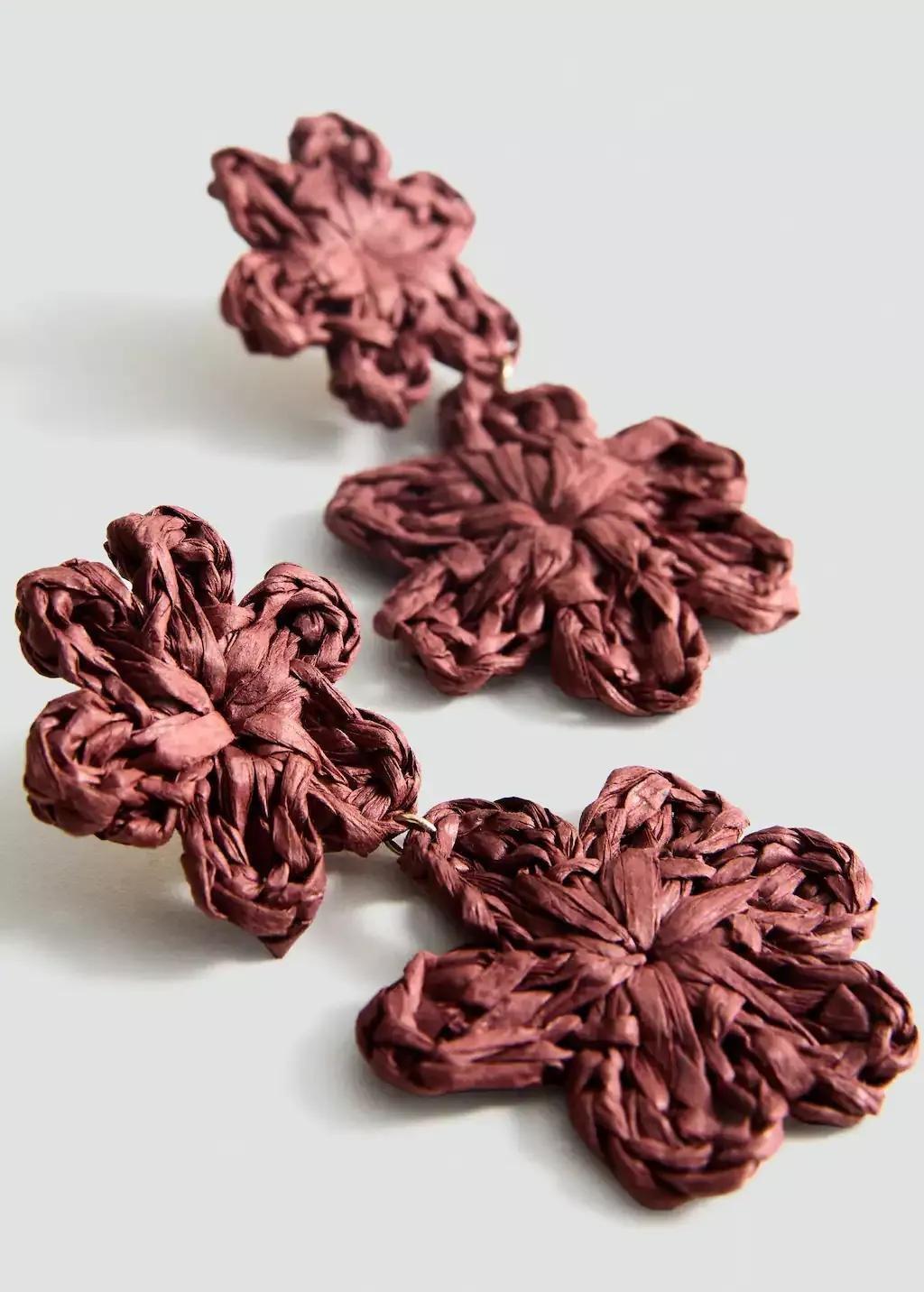 Burgundy Unisex Earrings, , medium
