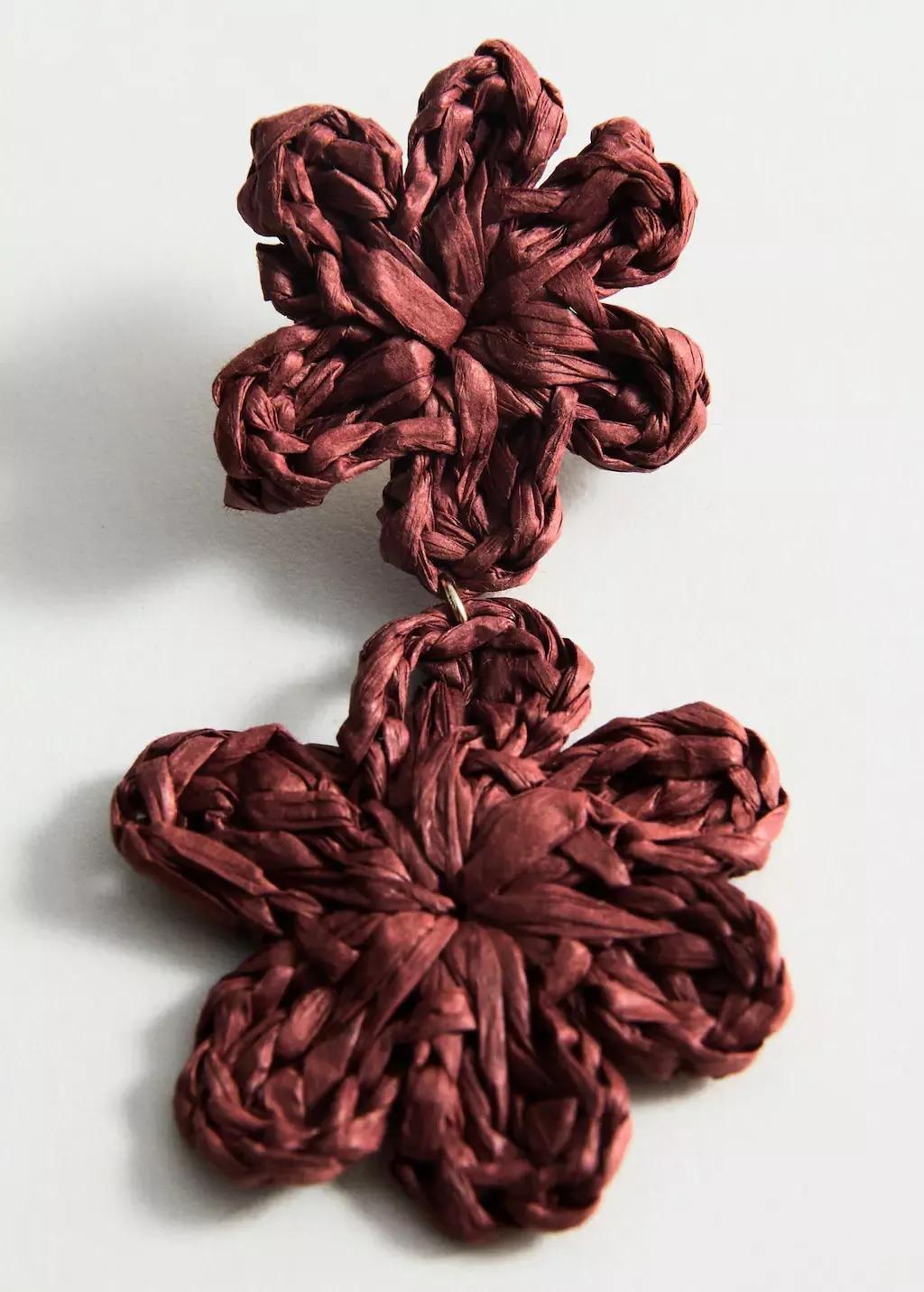 Burgundy Unisex Earrings, 0201_78, large image number 1