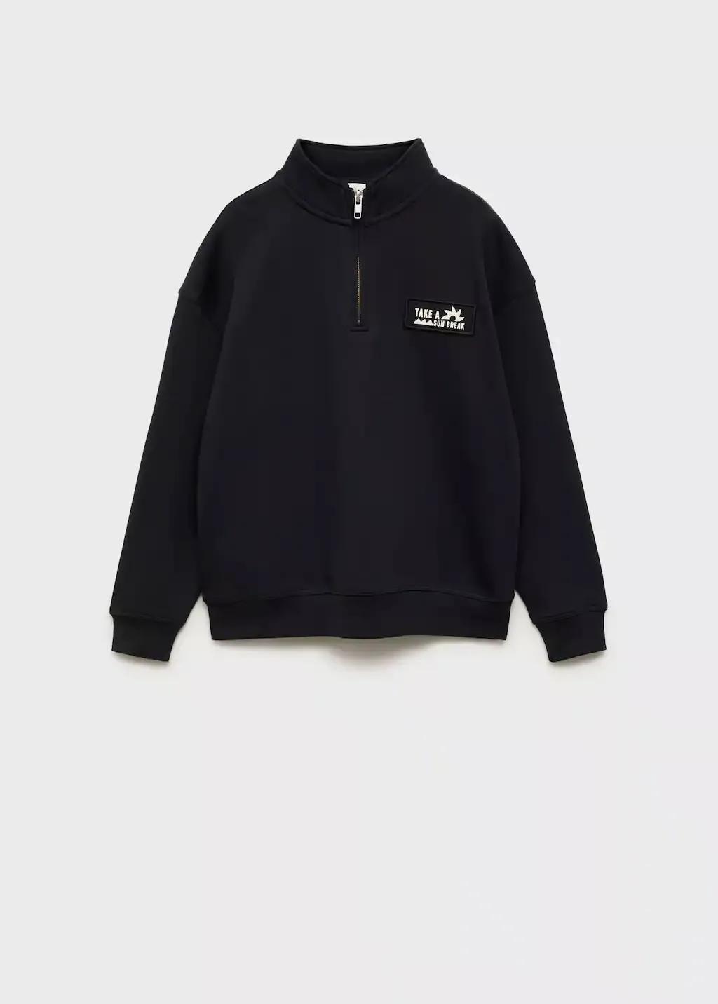 CHARCOAL Turtleneck sweatshirt with zip, Kids Boy, , large image number 0