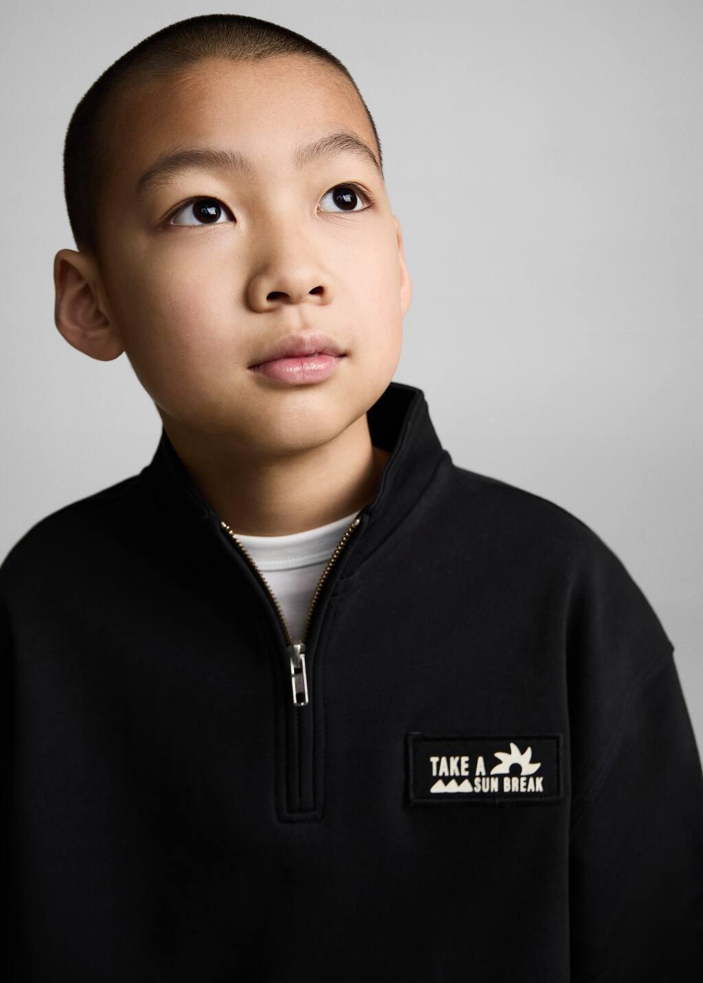 CHARCOAL Turtleneck sweatshirt with zip, Kids Boy, , large image number 3