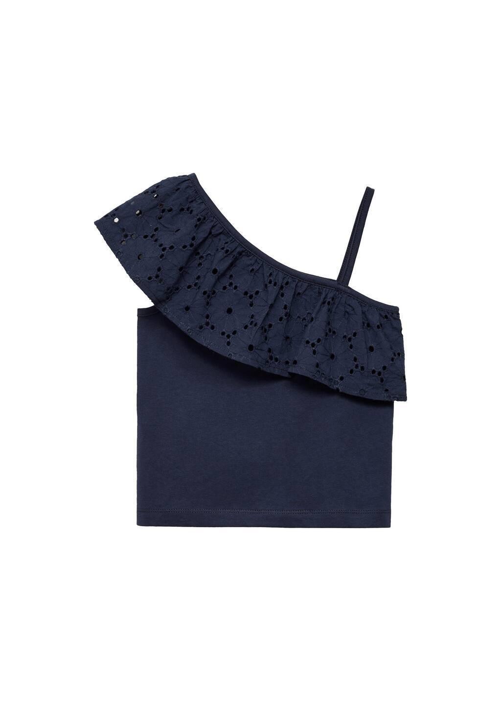 Navy Ruffled Asymmetric Shirt & Top, Kids Girls, , large image number 2