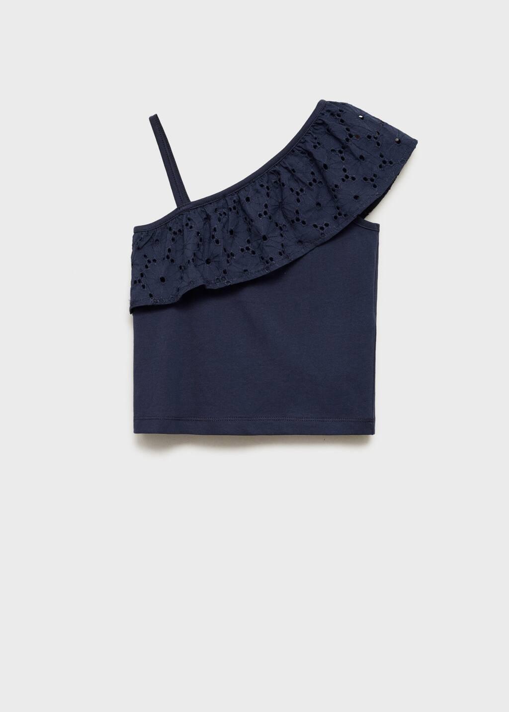 Navy Ruffled Asymmetric Shirt & Top, Kids Girls, , large image number 5
