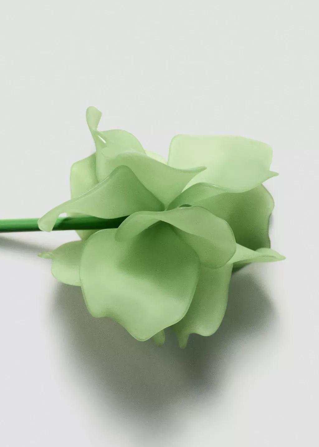 Green Hanging Floral Earrings, Green, large image number 1
