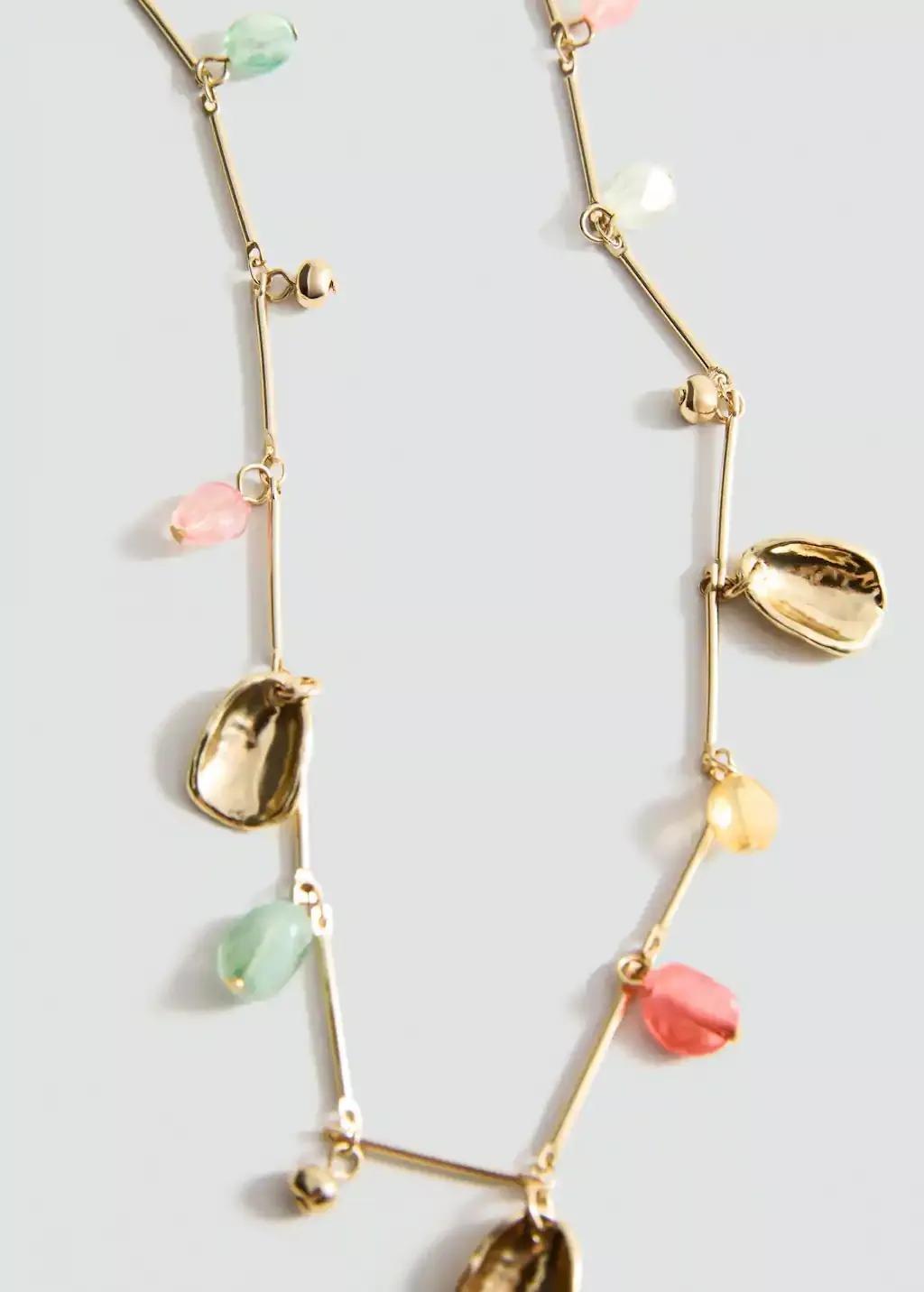 Gold Combined Bead Chain Necklace, Gold, large image number 0