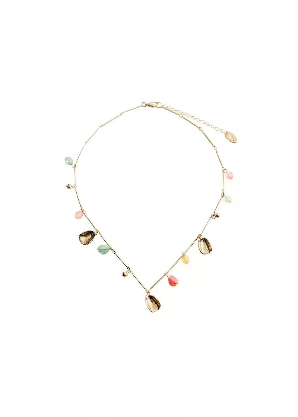 Gold Combined Bead Chain Necklace, Gold, large image number 2