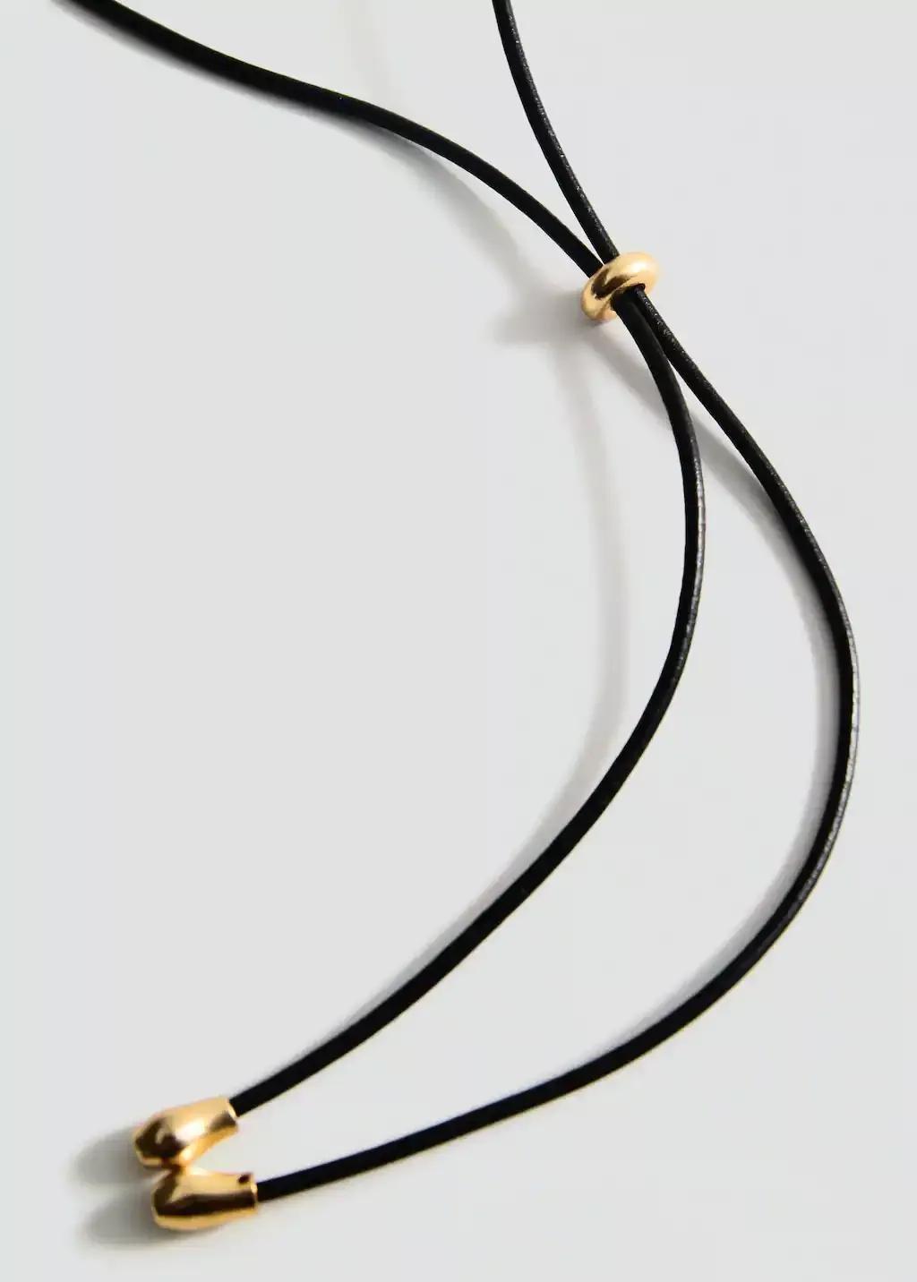 Gold Textured-Leaves Pendant Necklace, , medium