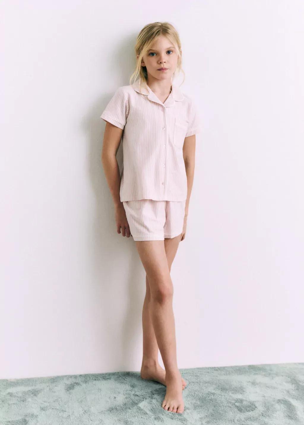 Pink Striped Short Pyjamas, Kids Girl, , large image number 3