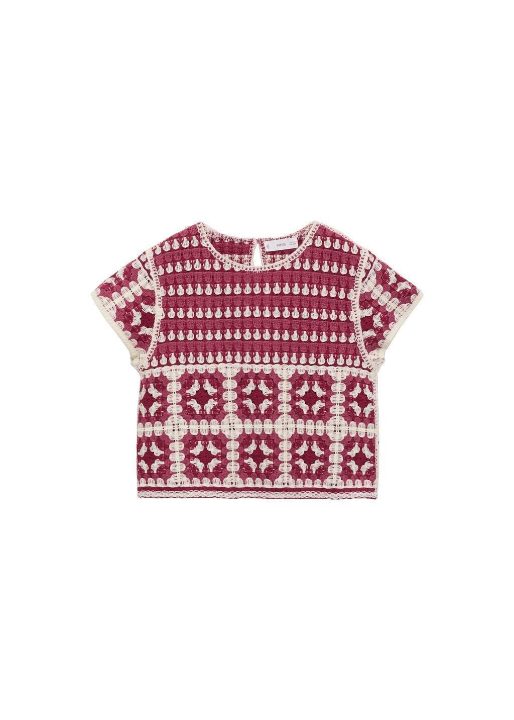 Red Cotton Crochet Top, Kids Girl, , large image number 4