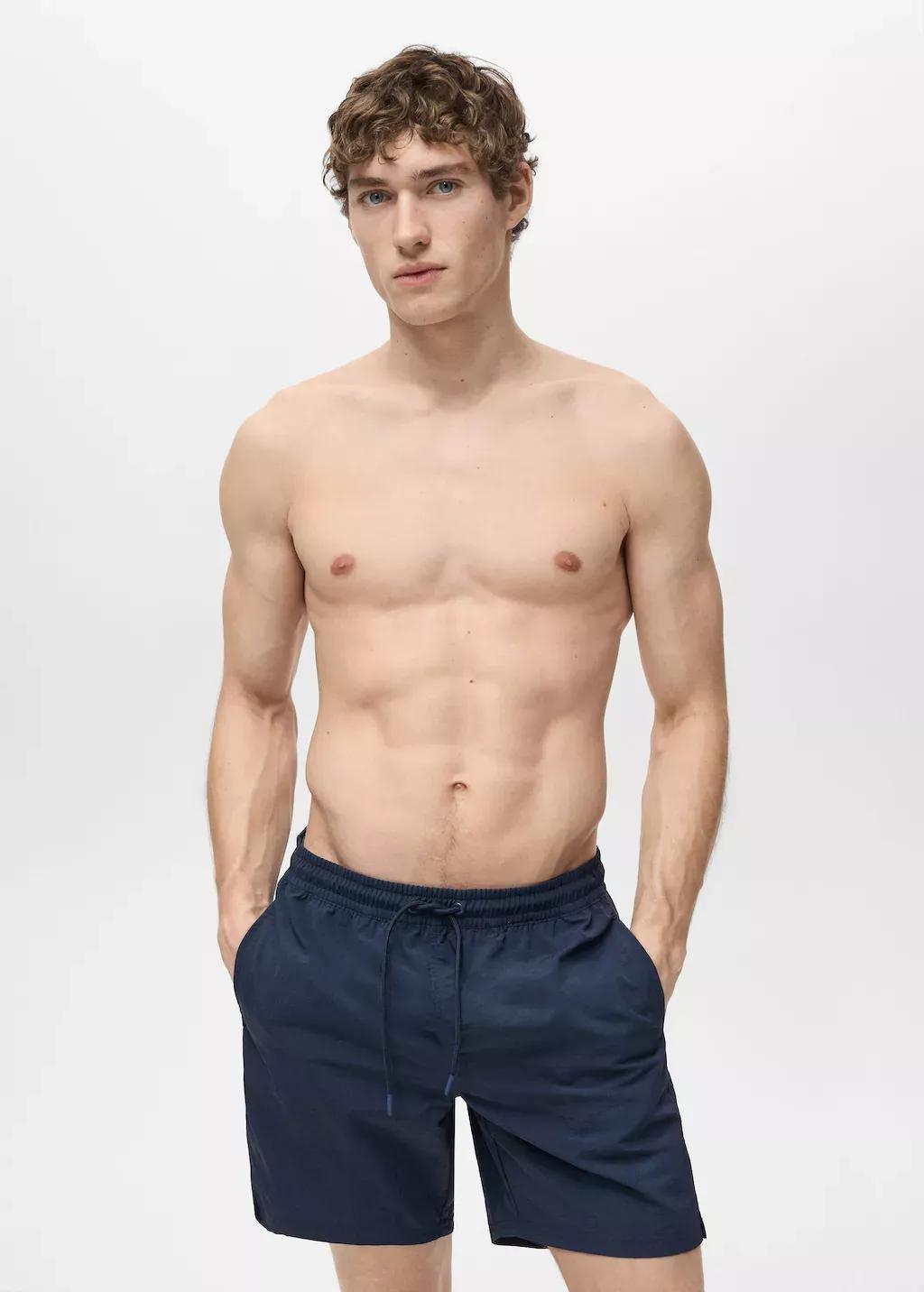 Navy Basic Drawstring Swimsuit, , large image number 0