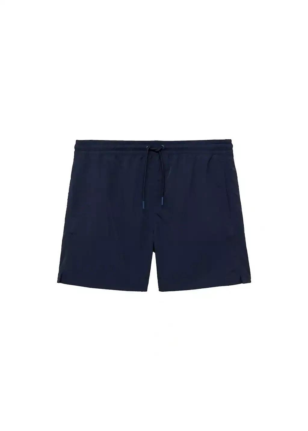 Navy Basic Drawstring Swimsuit, , large image number 3