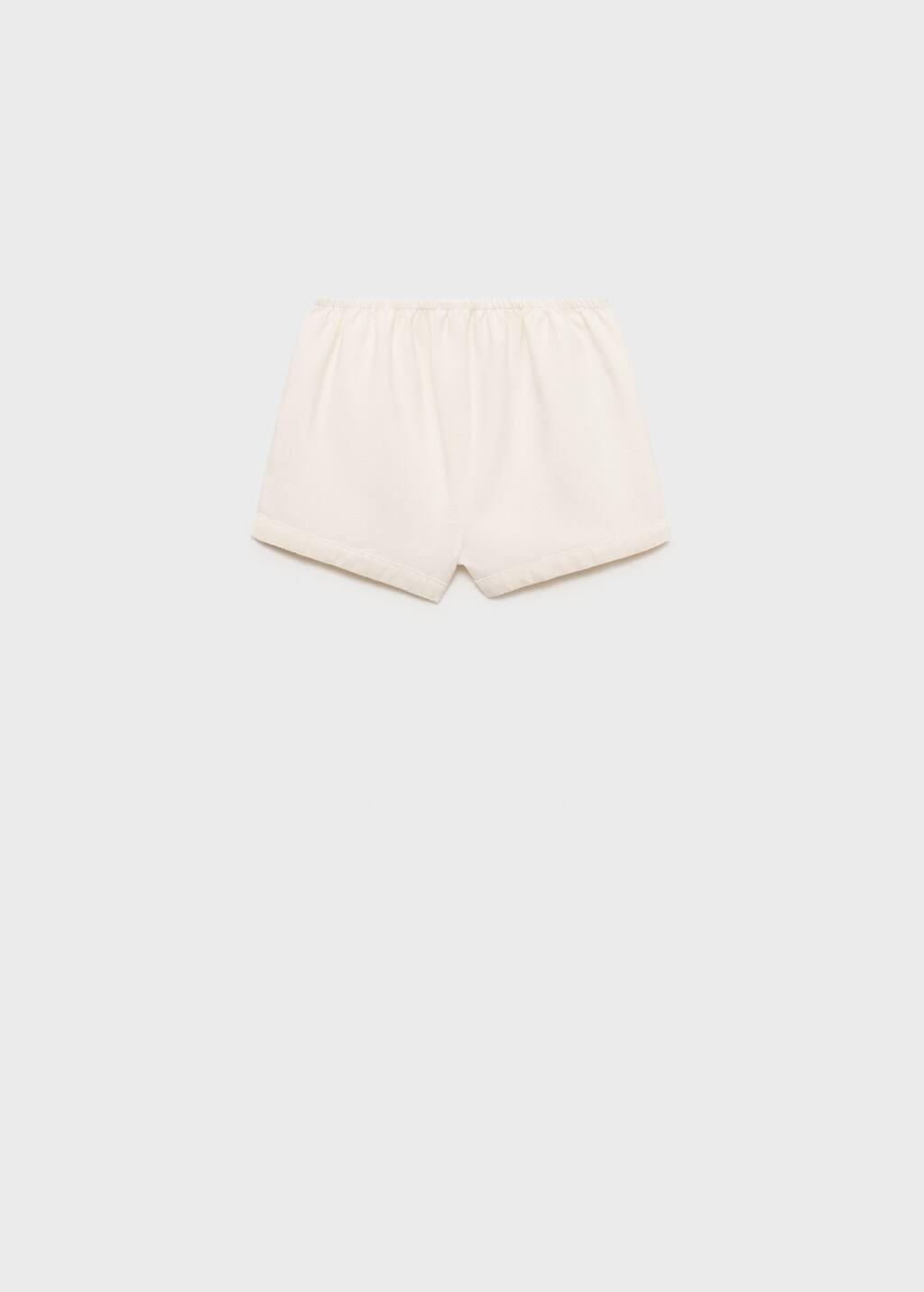 WHITE Linen shorts, Baby Girl, , large image number 2