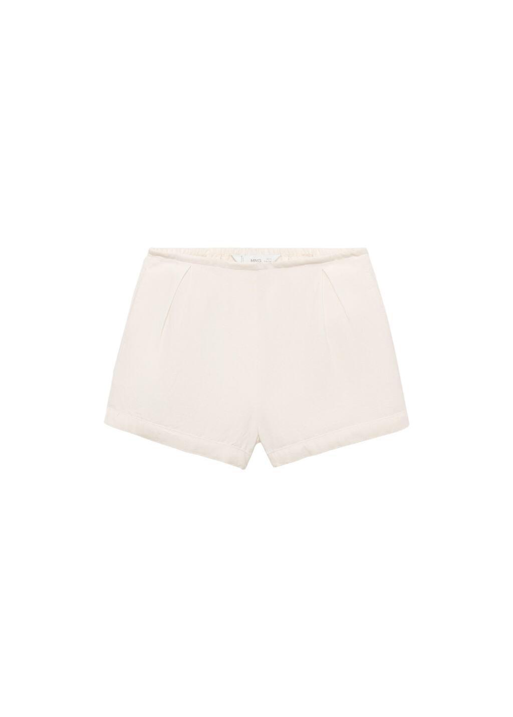 WHITE Linen shorts, Baby Girl, , large image number 3