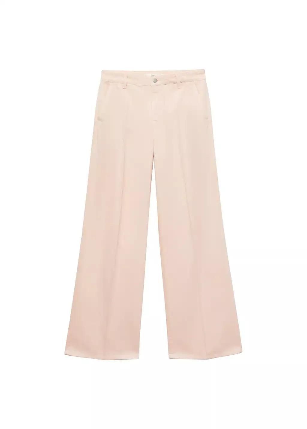 Pastel Pink Wide-Leg Long Jeans, , medium