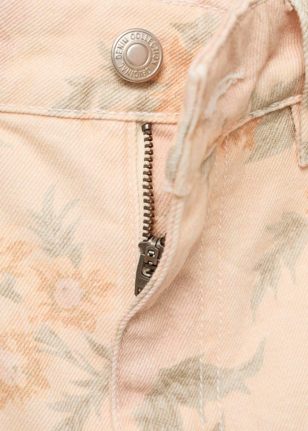 Pastel Pink Floral Wide-Leg Jeans, , large image number 5