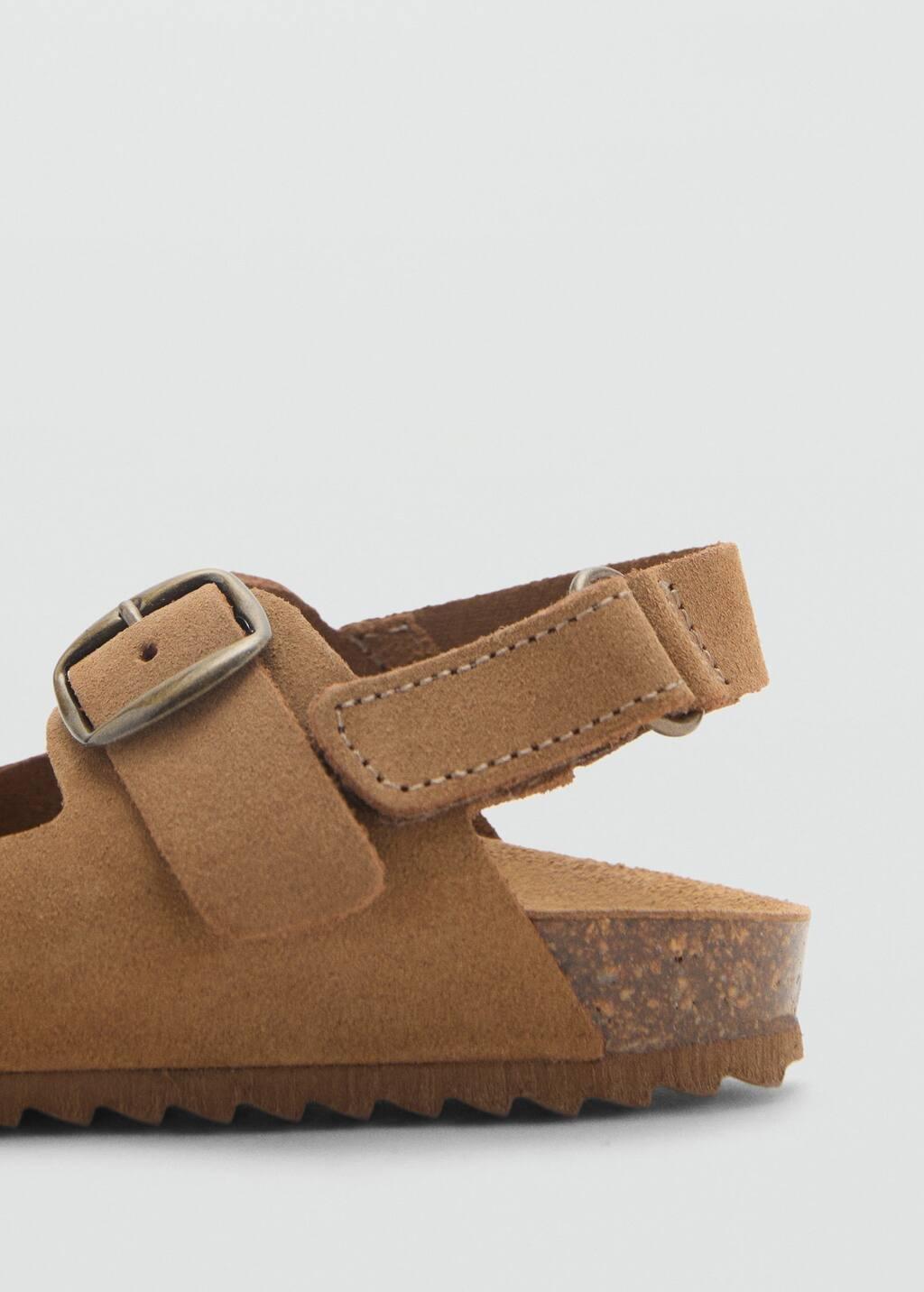 Brown Buckle Leather Sandals, Baby Boy, , large image number 1