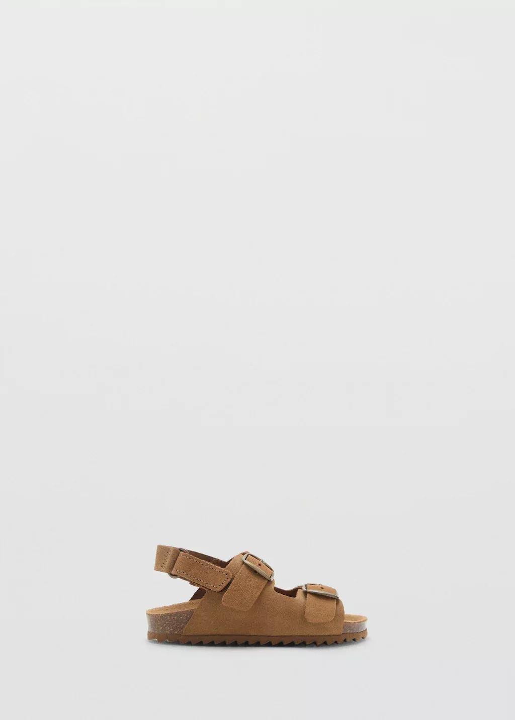 Brown Buckle Leather Sandals, Baby Boy, , large image number 3