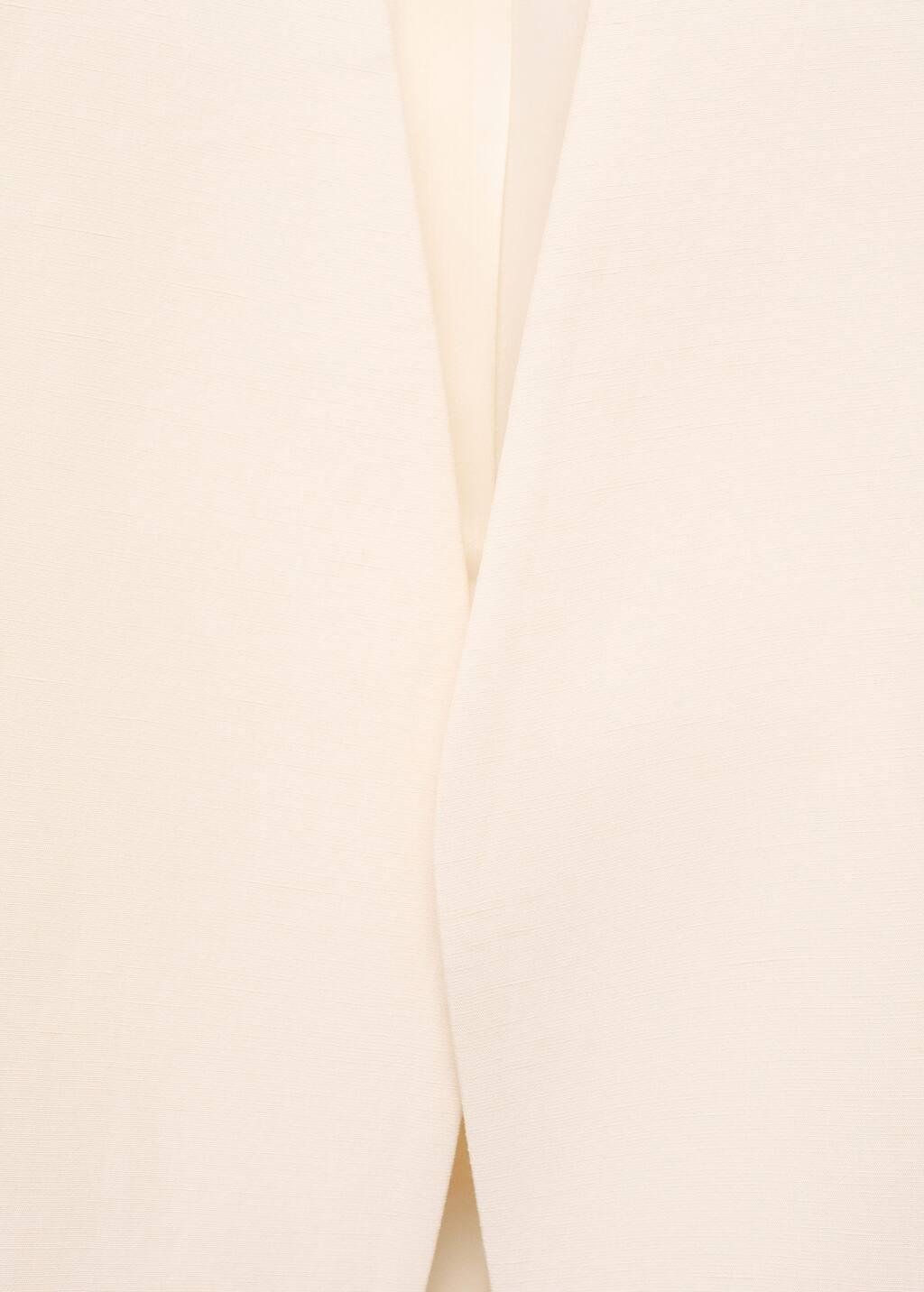 Beige Lyocell And Linen-Blend Jacket, , large image number 4