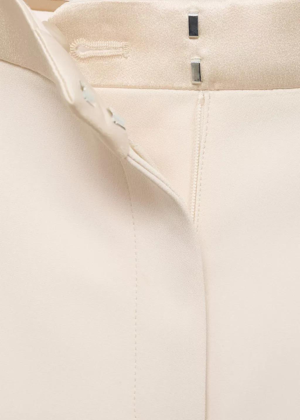 White Straight-Fit Suit Trousers, , large image number 1