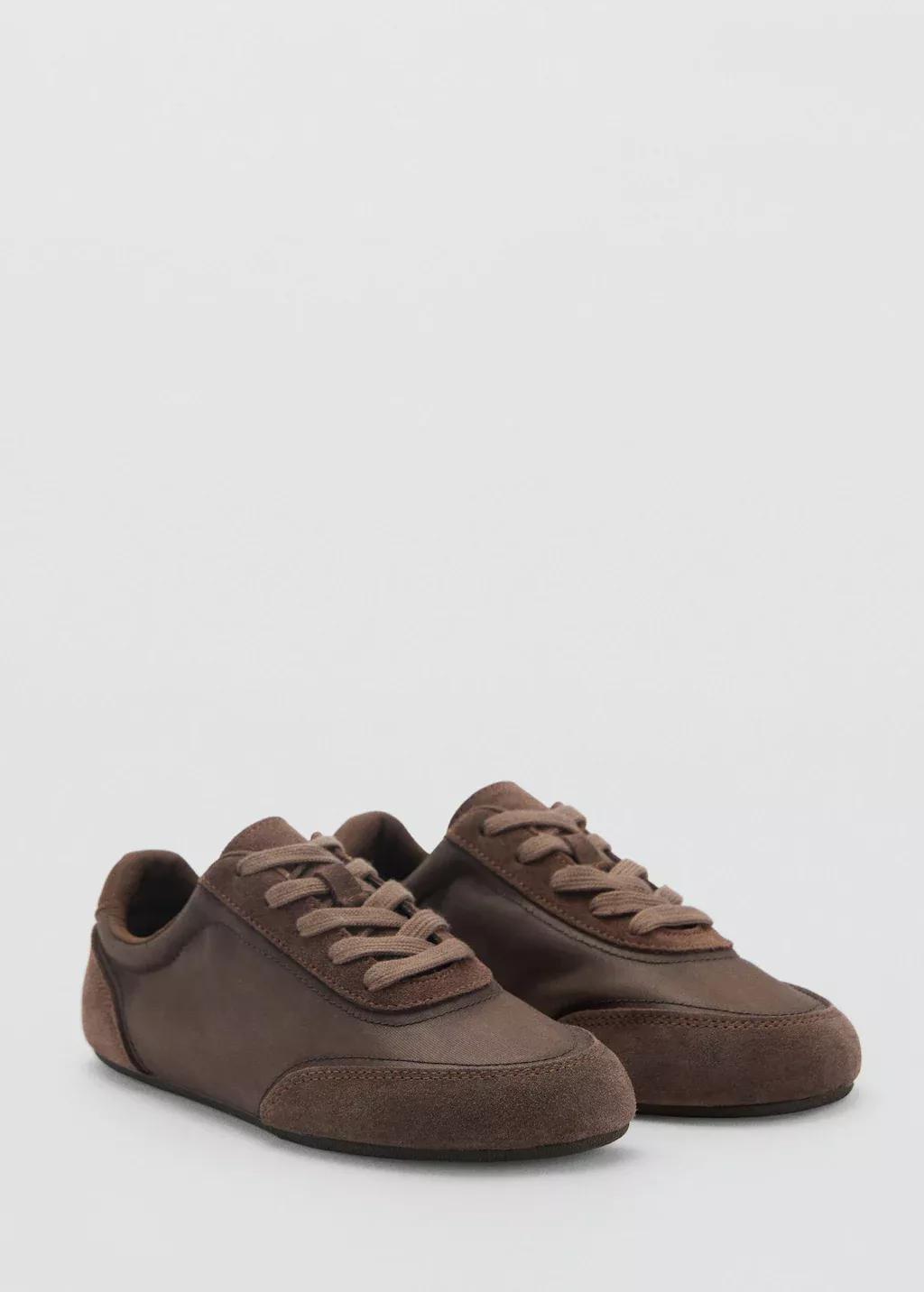 DARK BROWN Lace-up suede sneakers, , large image number 0