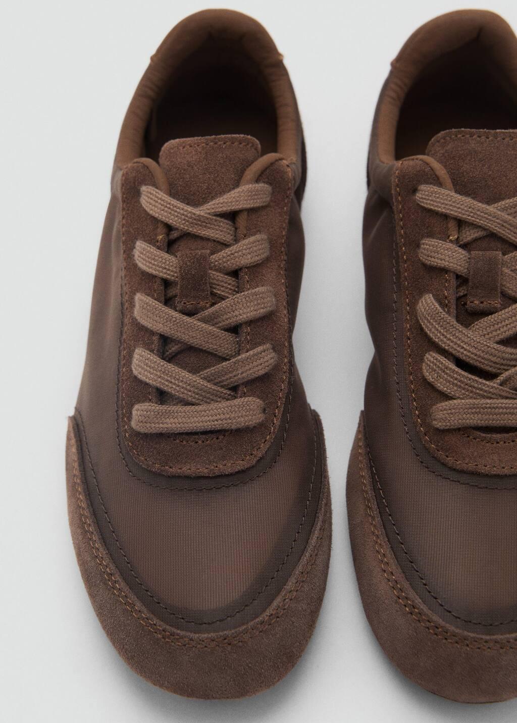 DARK BROWN Lace-up suede sneakers, , large image number 2