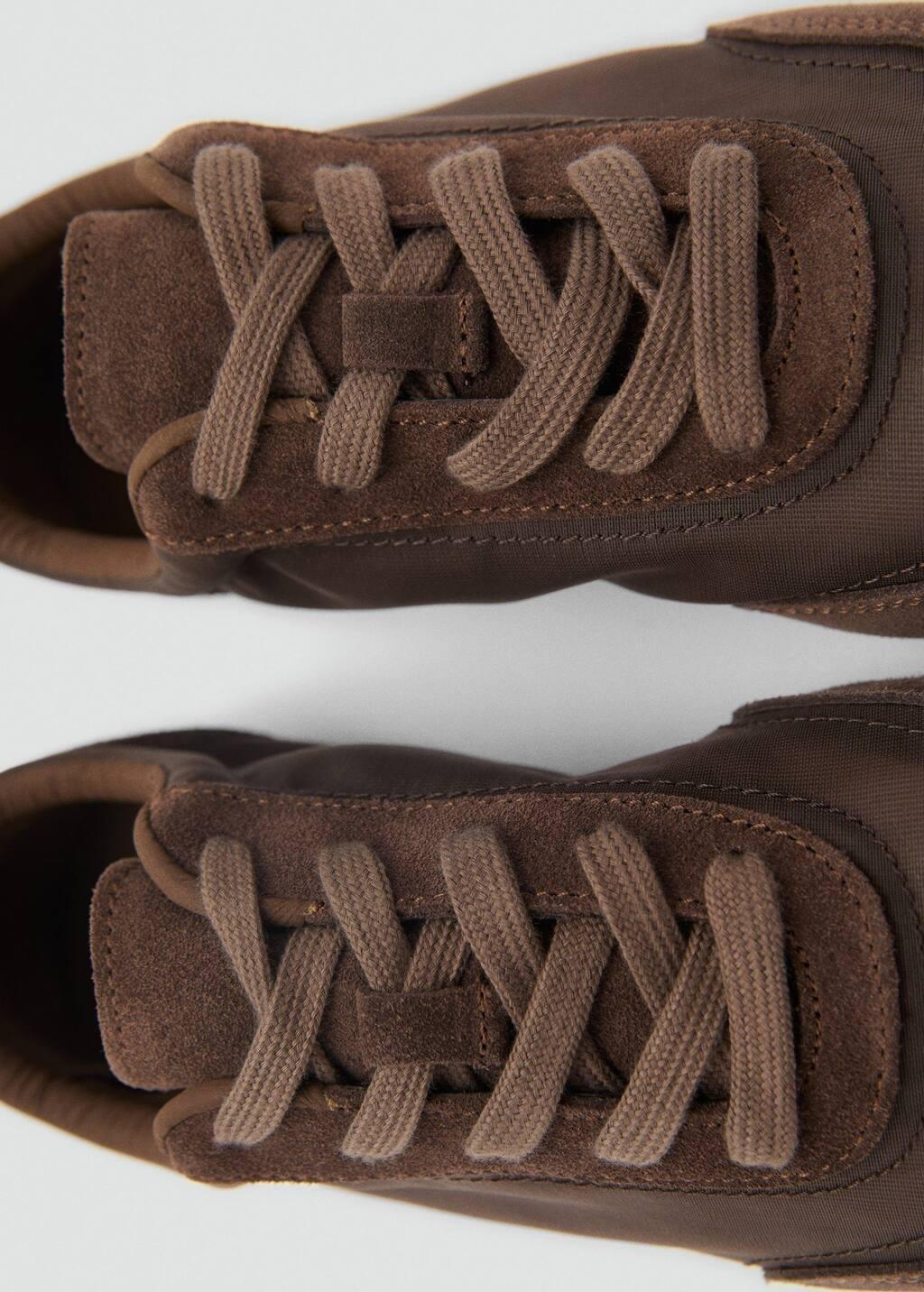 DARK BROWN Lace-up suede sneakers, , large image number 4