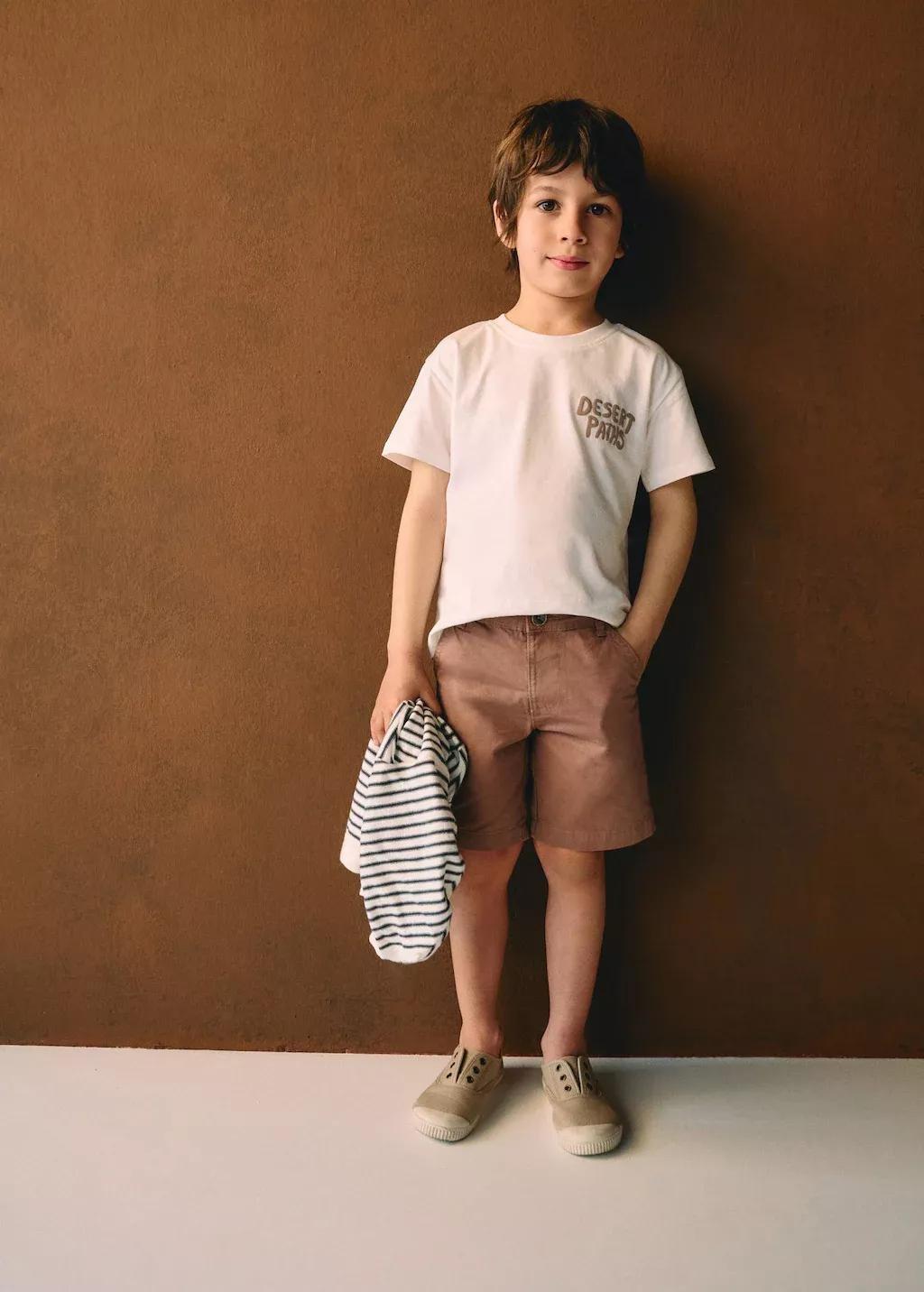 Orange Denim Bermuda Shorts, Baby Boy, , large image number 3
