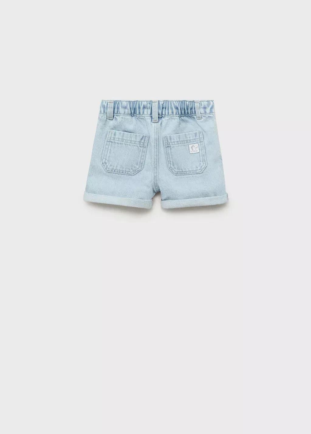 Blue Denim Bermuda Shorts With Drawstring, Baby Boy, , large image number 1