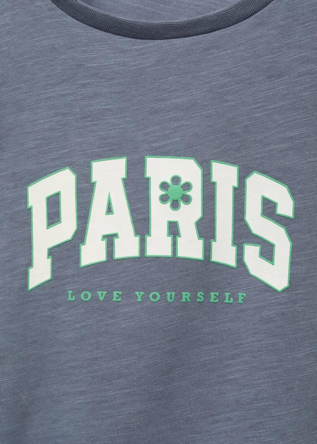 MEDIUM BLUE Printed cropped t-shirt, Kids Girl, , large image number 2