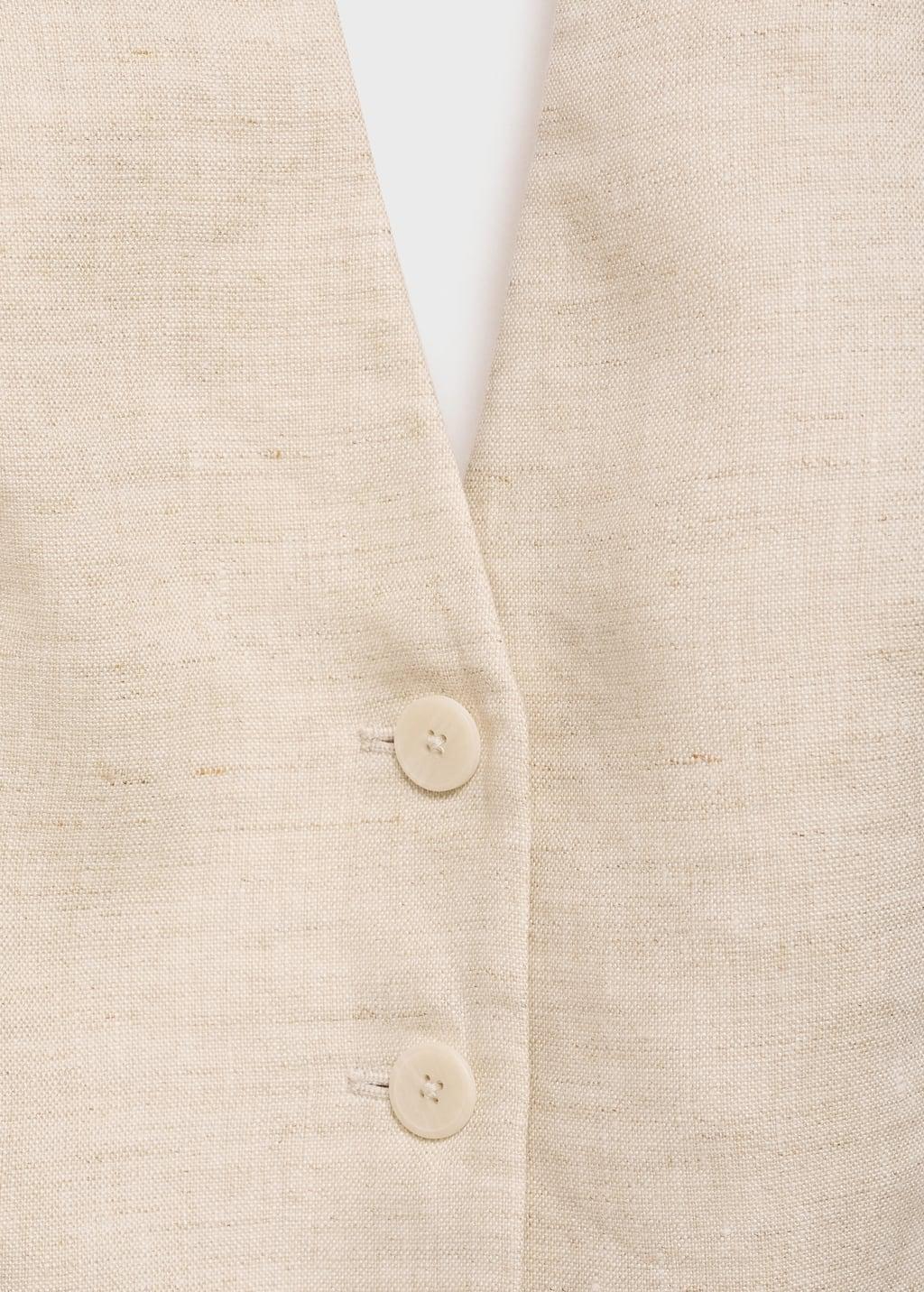 Grey Lt Pastel Linen Suit Waistcoat, , large image number 5